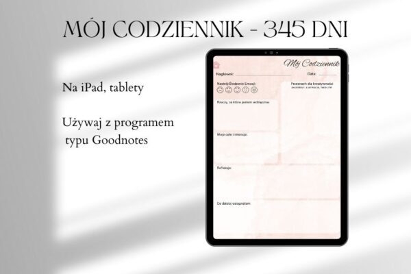Codziennik Planer cyfrowy 350 stron na IPad Tabler Goodnotes, planer cyfrowy niedatowany, planer dziennik, planer dla kobiet, planer na ipada, planer na ios, codziennik motywacyjny, codziennik osobisty, codziennik pozytywnego myślenia,