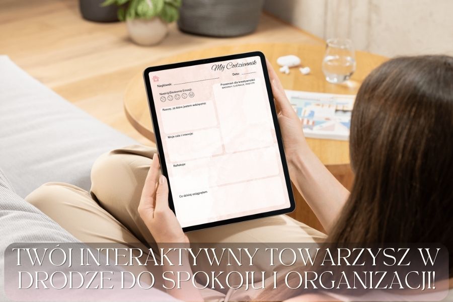 planer cyfrowy niedatowany Mój Codziennik 345 Dni, Interaktywny planer PDF, Digital planning Polska, Szablon do notatek cyfrowych.,