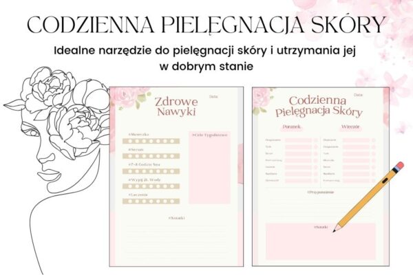 pielęgnacja skóry twarzy krok po kroku, pielęgnacja włosów krok po kroku, plan pielęgnacji włosów, tygodniowy plan pielęgnacji, tygodniowy plan pielęgnacji twarzy, planer beauty, planer kosmetyczny,