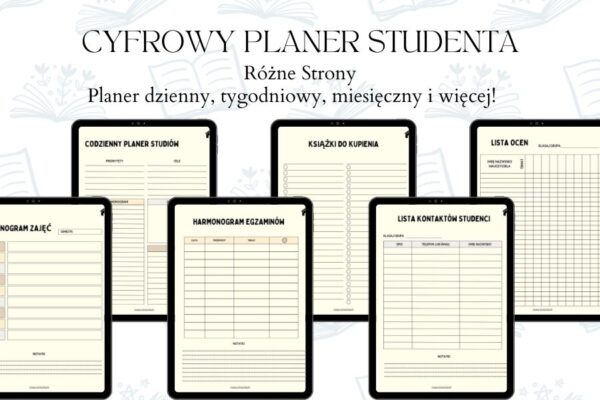 Cyfrowy Planer Studenta Hiperłącza 120 stron planer akademicki niedatowany, cyfrowy planer studenta, planer akademicki cyfrowy, planer akademicki PDF, planer studenta PDF, planer studencki PDF, planer studenta zaocznego,