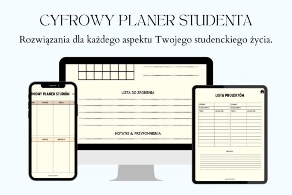 cyfrowy planer studenta, planer akademicki cyfrowy, planer akademicki PDF, planer studenta PDF, planer studencki PDF