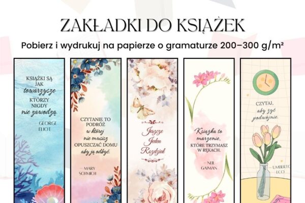 Zakładki do książek do druku do Druku A4 PDF, zakładki do książki DIY, zakładki do książek ręcznie robione, zakładki do książek druk, Zakładki do książek z cytatami do druku,