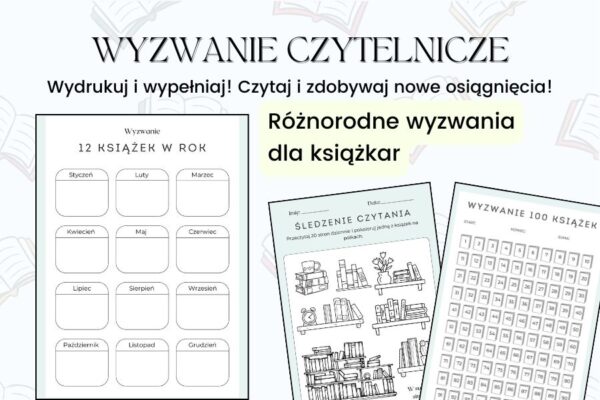 wyzwanie czytanie książek, dzienniczek czytelniczy do wydruku, dzienniczek czytelniczy do druku