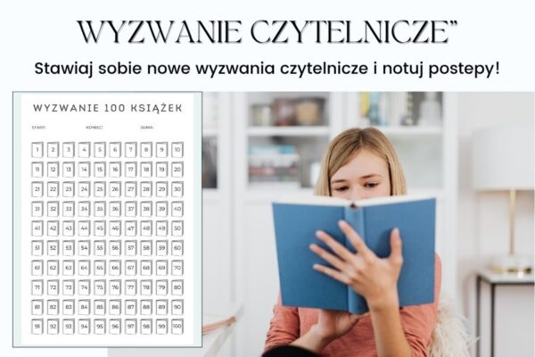 wyzwanie czytelnicze, wyzwanie czytanie, czytelnicze wyzwania, wyzwanie czytanie książek, dzienniczek czytelniczy do wydruku