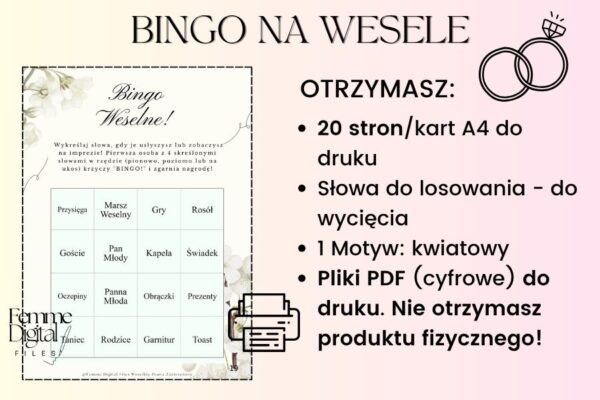 zabawy na wesele, zabawy na wesele śmieszne, zabawy weselne, integracyjne, weselne bingo