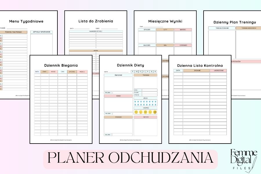 planer fitness do druku, planer fitnessowy, fitness planer pdf, planer fitness pdf, fitness planner,