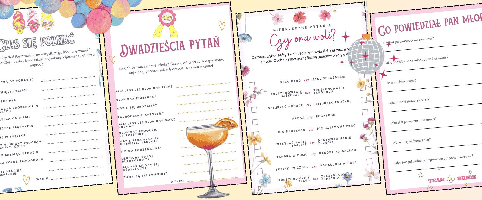 Poznaj mój panieński bestseller, gry na wieczór panieński do druku pdf,