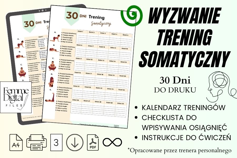 Wyzwanie Trening Somatyczny - 30 Dni - Do Druku dla początkujących PDF A4