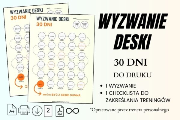 wyzwanie deski 30 dni pdf do druku